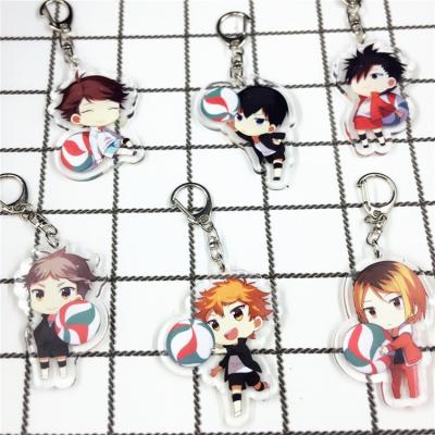 China Drama Performance Haikyuu Customized Anime High Quality Clear Acrylic Figure Volleyball Key Chain 2021 Key Chain for sale