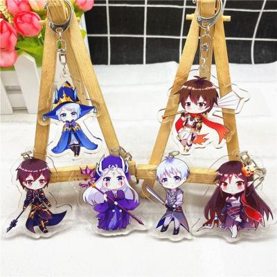 China Adult Costumed Wholesale Custom Printed Cartoon Anime Character Key Chain Clear Transparent Charm for sale