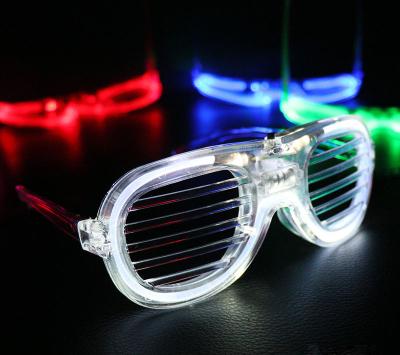 China Shutter Shape LED Light Glasses Shape Shutters Shape LED Glass Halloween Party Glasses Festival Supplies Flashing Glowing Costumes for sale