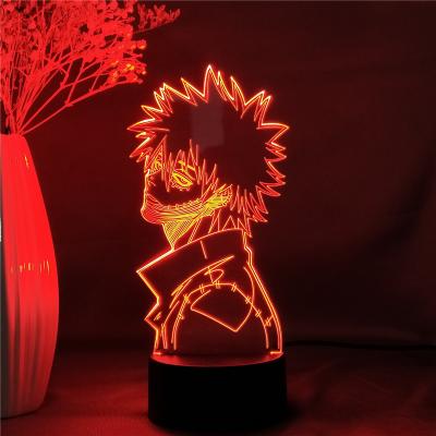 China Modern Anime My Hero Academia Figure Todoroki Shoto Bakugou Katsuki Midoriya Izuku Led Night Light 3D Figurine Manga Table Lamp Gift for sale