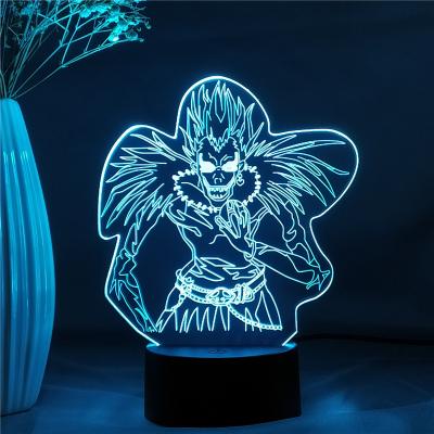 China Modern Manga Death Note Figure Led 3D Night Light For Room Decor Idea Kids Bedroom Decoration Table Lamp Anime Ryuk Figure for sale