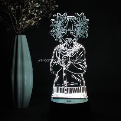 China Modern Anime My Himiko Toga Table Lamp Kids Gift Bedroom Decor Led Night Light Manga Hero Academia Figure 3D Figurine for sale