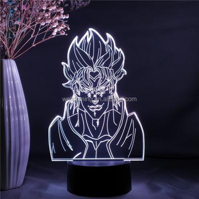 China Modern Acrylic Night Lamp JoJo's Bizarre Adventure Anime For Bedroom Decor Colorful Light Touch Sensor Table Led Night Light Dio Figure for sale