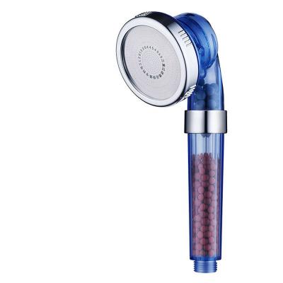 China Needle Free 3 Modes Water Saving Ion Filter Handheld Shower Head With Ion Mineral Balls For Bath and Relax for sale