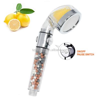 China With Needle Vitamin C Filter 3 Colors ABS Mineral Plastic Bathroom Spa Ionic Handheld Shower Head Can Package Customized for sale