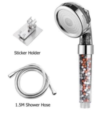 China Without Switch Stone and Peep Ion Water Filter Water Purifier Shower Head Negative Hand Shower-4PCS/set for sale