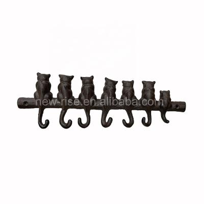 China Retro Seven Cat Cast Iron Hook For Home Office Yard Use for sale