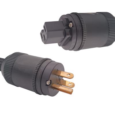 China Black Polyester OEM or ODM CE, ROHS, REACH, PROP65 Certified Gold Plated Bare Copper 13AWG HIFI Power Cord for sale