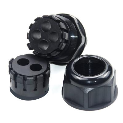 China Nylon Tow Holes M20*1.5 Waterproof Plastic Cable Gland More With Nylon Black Gray Seal Joint M16 Tow Holes M25*1.5 Gland M32*1.5 for sale