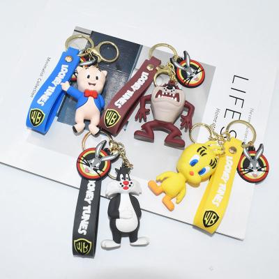 China Custom High Quality Anime Cartoon Silicone 3D Key Chain PVC Rubber Key Ring Kawaii Keychain 3D Rubber Key Ring Kawaii Keychain for sale