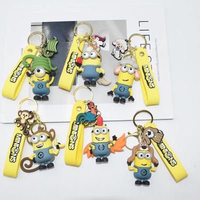 China Custom Small Man Keychains 3D Keychains Soft Kawaii Cartoon PVC Cartoon Character For Bag Pendant for sale