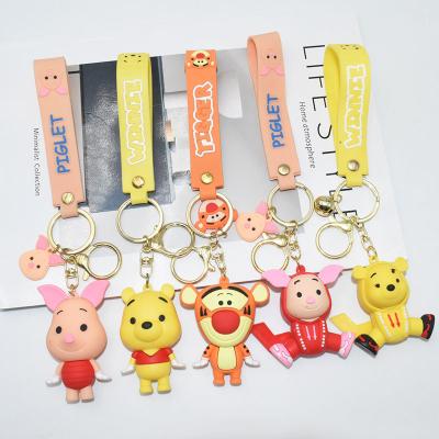 China Custom Soft Anime Kid Cartoon Character PVC Key Chain Jack Pig Keyring Key Chain Toy Rubber 3D for sale