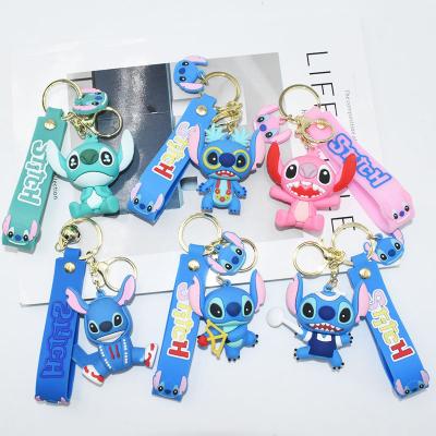 China New design cartoon stitch key chain 3d pvc stitchn hot sale rubber key chain key chain for sale