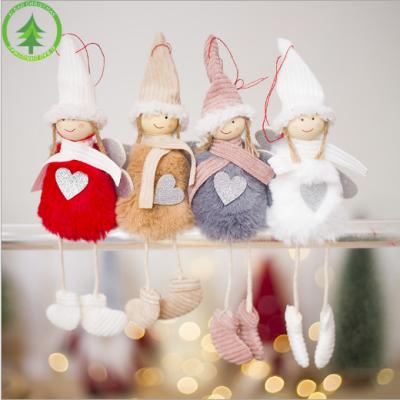 China Creative Lovely Christmas Angel Stuffed Christmas Plush Dolls Pendant Christmas Tree Ornament for sale