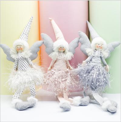 China Christamas Home Decoration Christmas Item New Ins Style Spotted Fringe Skirt Angel Christmas Angel Girl With Long Leg And Wing for sale