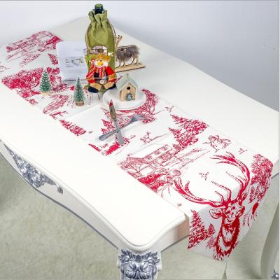 China Waterproof Christmas Table Flag 35*200cm Christmas Printing Table Decoration Anti-fouling Waterproof for sale