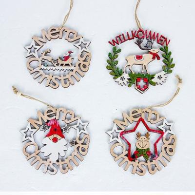 China Snowman 2019 Wooden Christmas Ornament Christmas Decoration Christmas Gift Craft Pendant for sale