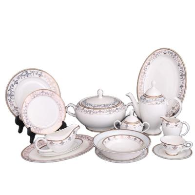 China Four Seasons Sustainable Series Fine Bone China Dinnerware Set Custom Western Scenic OEM for sale