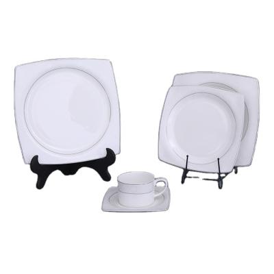 China Sustainable Ceramic Western Luxury Unique Design Bone China Wedding Dinner Party Box Fashionable Dinner Box for sale