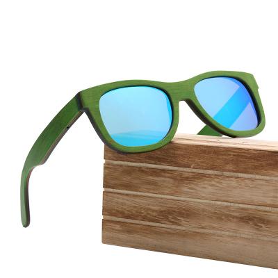 China Latest Design Wooden Men Sunglasses Wholesale High Quality Green Bamboo Lightweight Wooden Polarized Sunglasses 2021 for sale