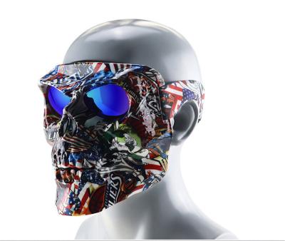 China Lightweight Colorful Skull Motorcycle Mask HD Glass PC Glass Can Be Customized LOGO Windproof Goggles for sale