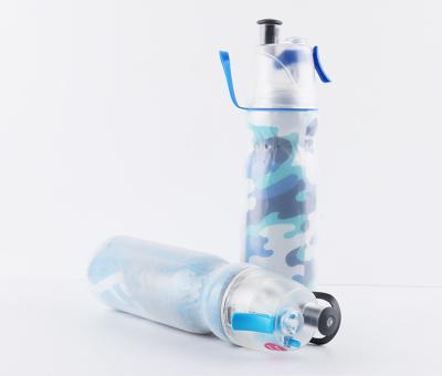 China Sustainable Sports Bottle Water Mist Spray PP Plastic Water Bottle With Spray Nozzle for sale