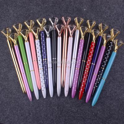 China Promotional Pen Big Diamond Crystal Ball Pen With Colorful Metal Hardware for sale