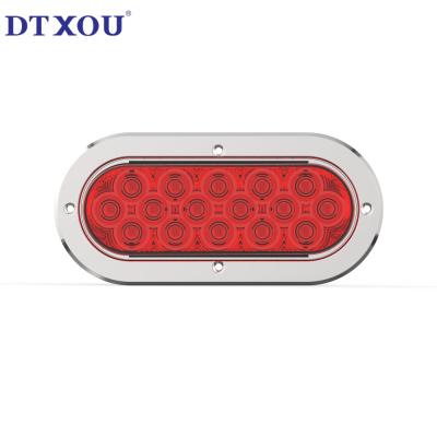 China Amber Red White 6 Inch Oval LED Rear Light for Truck Lorry Trailer Stop Turn for sale