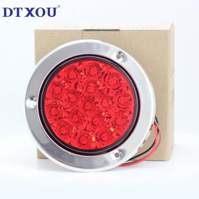 China 16PCS LED 4 Inch Round Waterproof Red LED Truck Trailer Bus Lorry Marker Lights Tail Light for sale