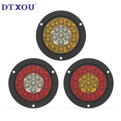 China Dot Approved 4 Inch Round Abs Flange Neon Tail Light Trailer Truck Adr Led Stop/turn /tail Trailer Light for sale