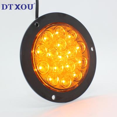 China Top Selling 12v 24v 4 Inch Round Red Amber White Color Led Stop Turn Tail Light For Trucks Trailers Vans Lorries Campers for sale