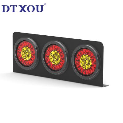 China Newest Design  Leds 12v 24v Three Lens Combination Turn Indicator Stop Reversing Light Rear Lamp For Trucks Trailers for sale