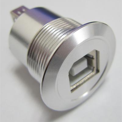 China USB Plug Export to USA and Europe 22mm USB-03C Panel Mounted USB2.0 B Female to USB A Female Connector for sale