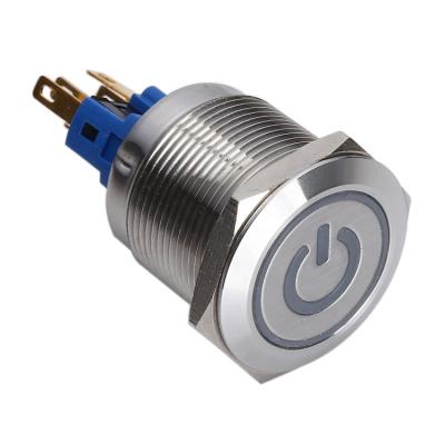 China Factory Wholesale 1NO1NC Momentary Symbol 1NO1NC Momentary ON/OFF Ring Illuminated Push Button Switch for sale