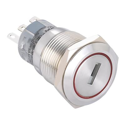 China 1NO1NC ONPOW 19mm Metal Push Button Switch Safety Lock Switch (CE Approved) for sale