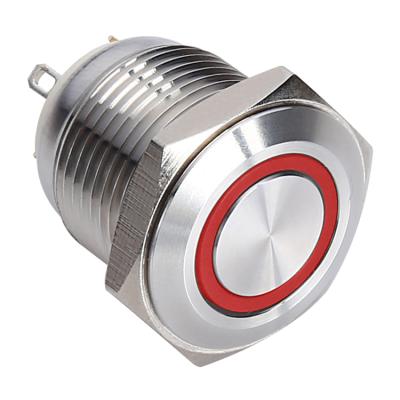 China 1NO Momentary CE Since 1988 ONPOW, ROHS Metal Vandal Proof Momentary 16mm Illuminated Push Button Switch for sale