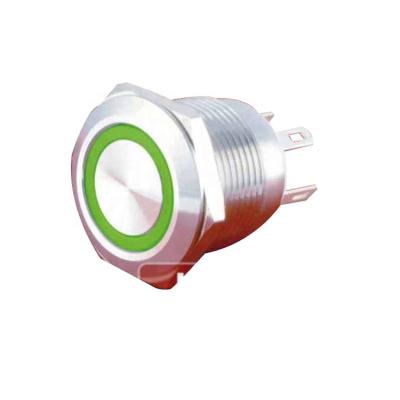 China New type 1NO1NC! ONPOW CE 19mm, ROHS Micro Travel Pin Terminal Illuminated Metal Momentary Push Button Switch for sale