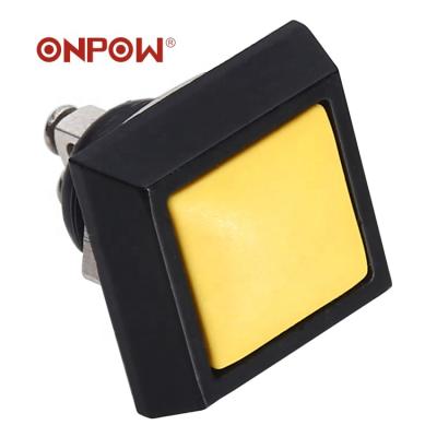 China 1NO ONPOW 12mm Square 1NO Momentary Head SPST Switch Momentary Screw Terminal Push Button Switch (CE,ROHS) for sale