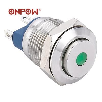 China 1NO ONPOW GQ12-A Series Momentary SWITCH 12mm 1NO SPST Dot LED Illuminated Momentary Push Button Switch (CE, ROHS) for sale