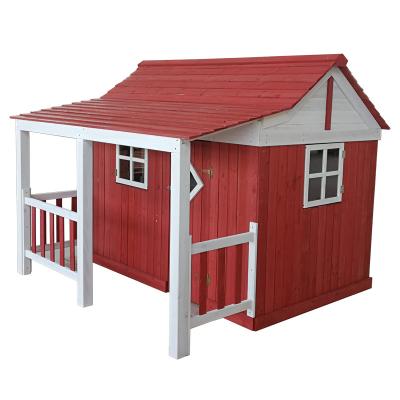 China Easily Assembled Wooden Backyard Playhouse With Balcony for sale