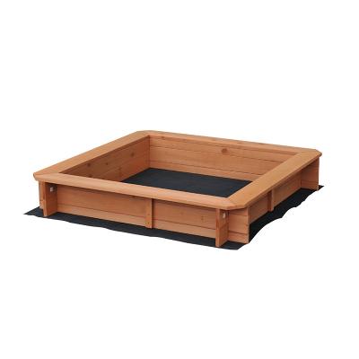 China Easily Assembled Wooden Outdoor Kids Square Sandpit With Cover for sale