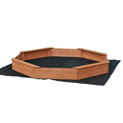 China Easily Assembled Large Garden Kids Octagonal Sandpit with Cover and Bench for sale