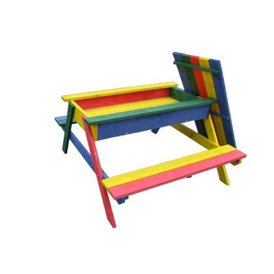 China Solid Wood Wooden Picnic Table And Bench With Sandpit for sale