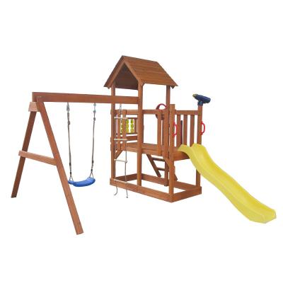 China Furniture Outdoor Backyard Wooden Playground With Slide For Kids for sale