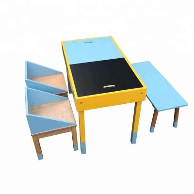 China Wooden Wooden Reading Table Kit Children Table And Chair Set for sale