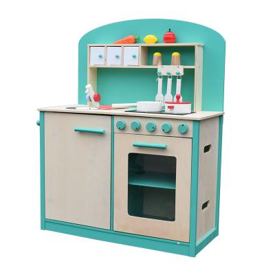 China Wooden Kitchen Toy Cooking Pretend Play Set of Fir Wood Kids for sale