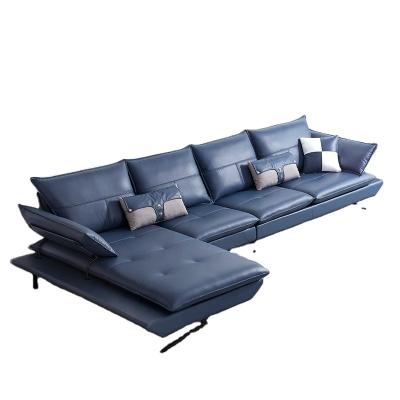 China Other Leisure Style Furniture Cushion Back Sit Sectional Sofa 4 Seat Leather Sofa Set for sale