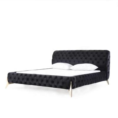 China Other New Style Modern Bedroom Furniture Soft Tufted Bed With Wood Frame And Matel Feet For Hotel Bedroom Furniture for sale