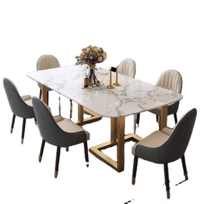 China Wholesale Adjustable Modern Simple Marble Dining Room Furniture Table (Other) Table Set for sale