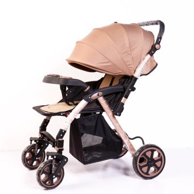 China Eco - Friendly Aluminum Alloy One Hand Fold 4 Wheels Baby Stroller for sale